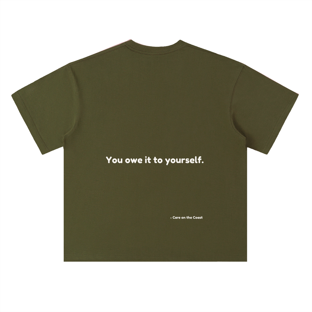 100% cotton | Unisex Heavyweight Drop Shoulder Cotton T-Shirt | You owe it to yourself