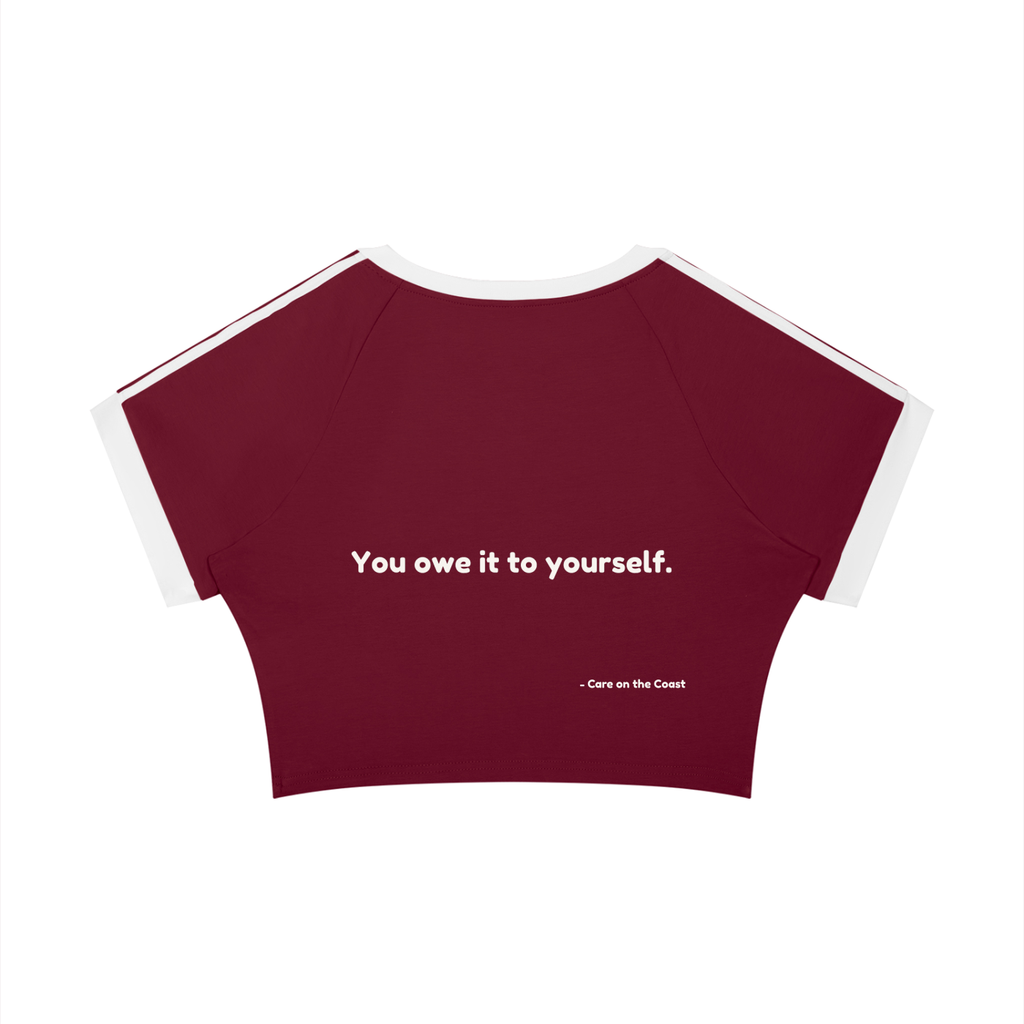 Women’s Raglan Crop T-Shirt | You owe it to yourself |