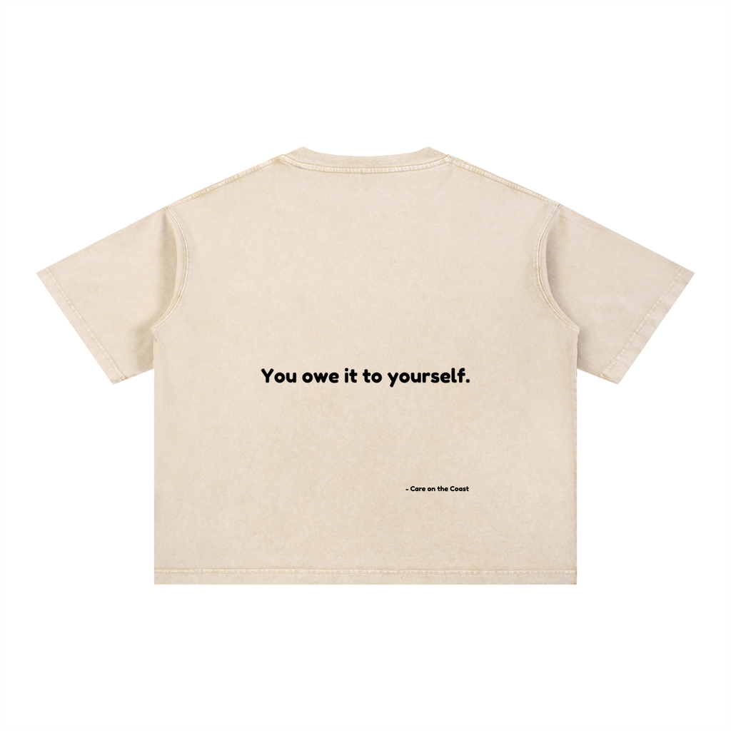 100% cotton | Mineral Wash Boxy Cotton T-Shirt | You owe it to yourself