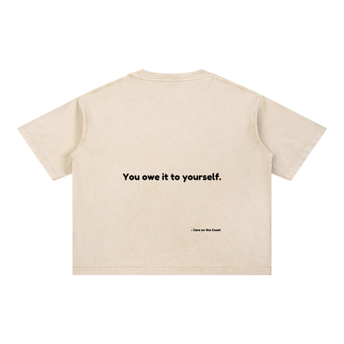 100% cotton | Mineral Wash Boxy Cotton T-Shirt | You owe it to yourself