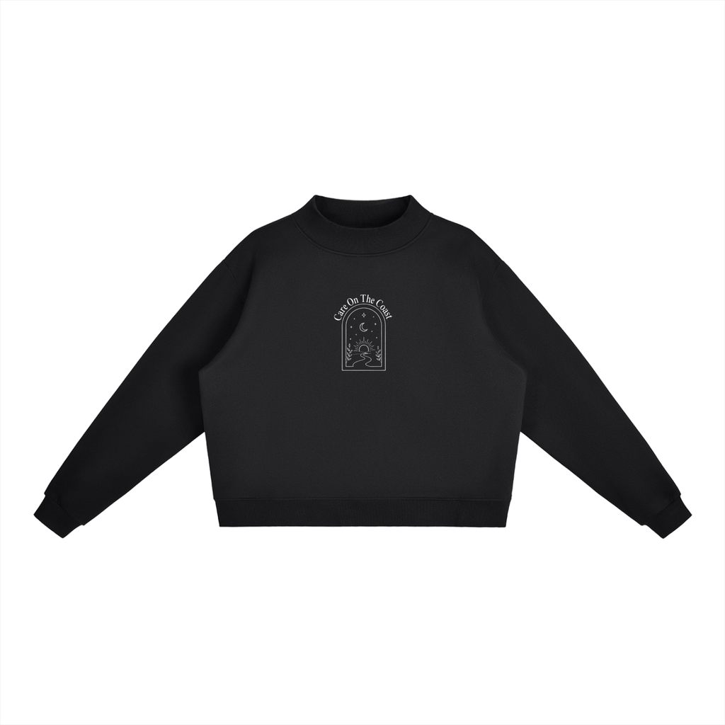 Essential Fleece Mock-Neck Crew Sweatshirt | To the person behind me, I hope you know this world is brighter because you’re in it.