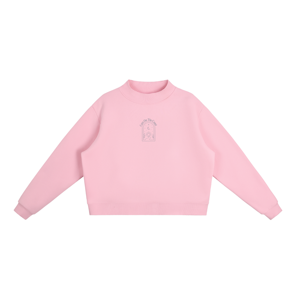 Essential Fleece Mock-Neck Crew Sweatshirt | To the person behind me, I hope you know this world is brighter because you’re in it.