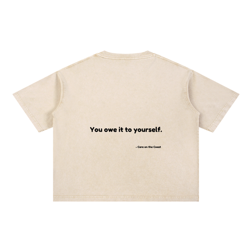 100% cotton | Mineral Wash Boxy Cotton T-Shirt | You owe it to yourself